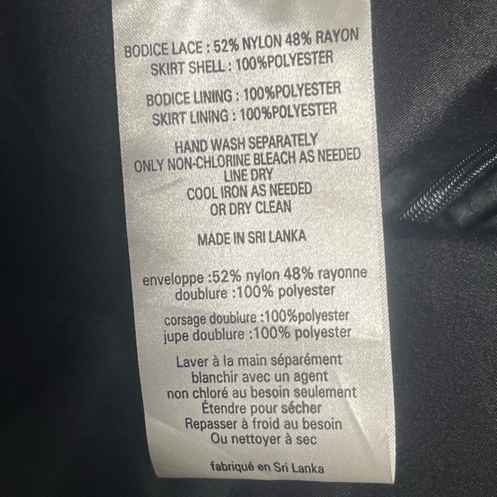 David’s Bridal One Shoulder Long Lace Dress Black Size 10 NWT - Picture 9 of 9